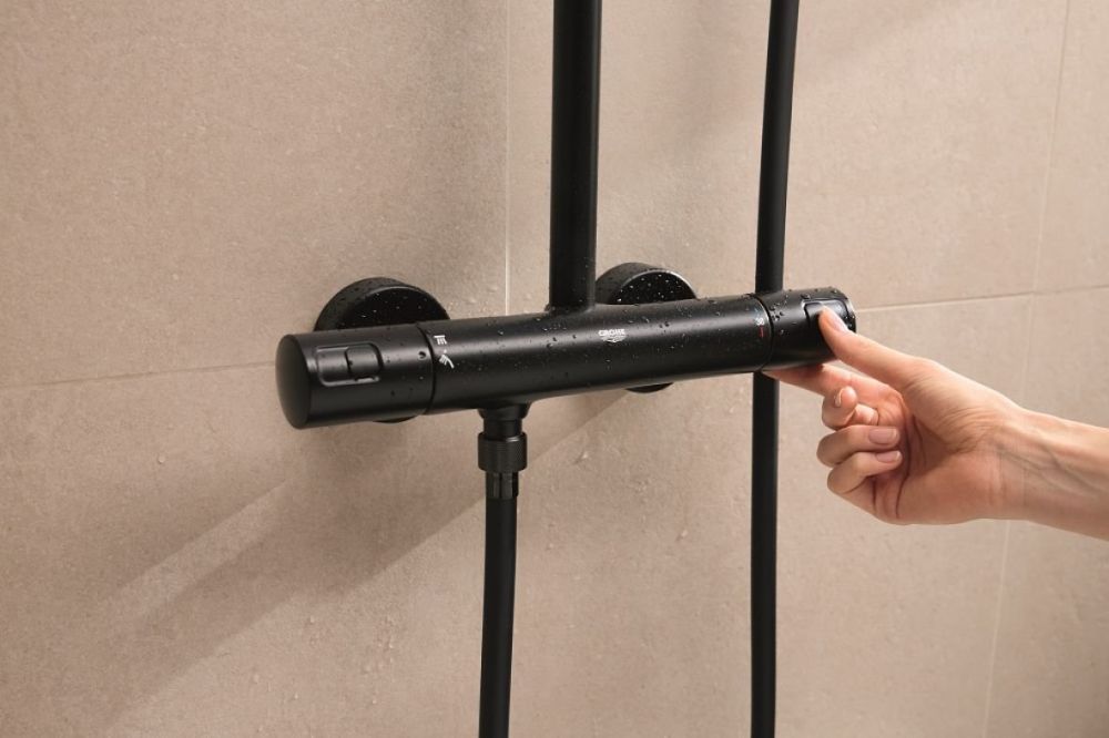 Душова система з термостатом Grohe Vitalio Comfort 110 чорний матовий 266962431