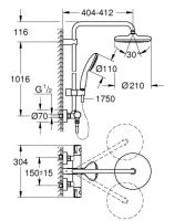 Душевая система с термостатом Grohe Tempesta хром 26811001