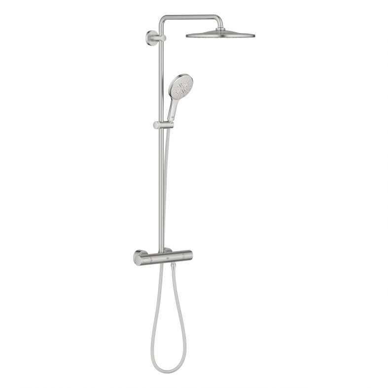 Душевая система с термостатом Grohe Rainshower SmartActive суперсталь 26836DC0