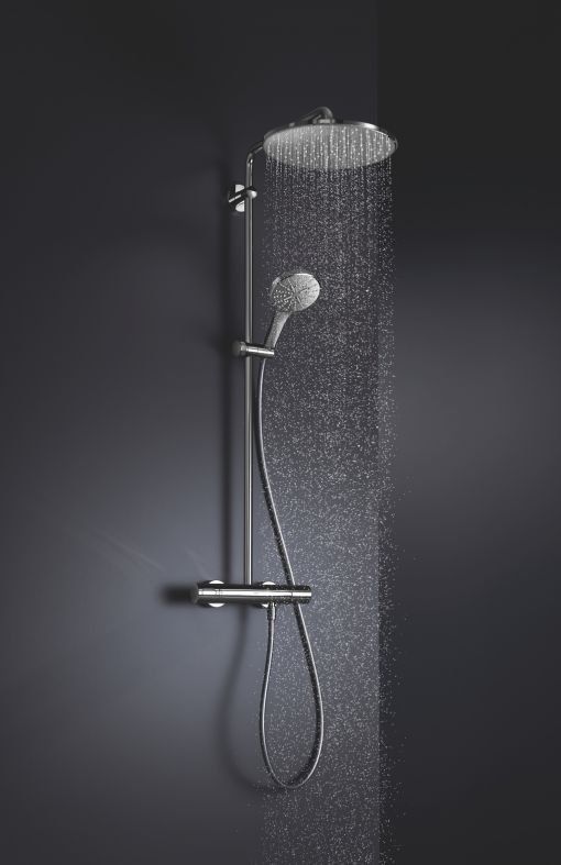Душова система з термостатом Grohe Rainshower SmartActive суперсталь 26836DC0