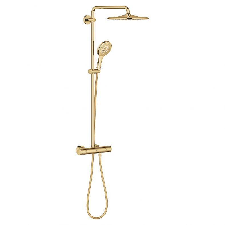Душевая система с термостатом Grohe Rainshower SmartActive холодный рассвет 26836GL0
