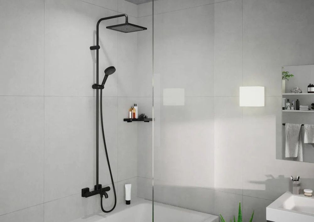 Душова система з термостатом Hansgrohe Vernis Shape чорний матовий 26900670
