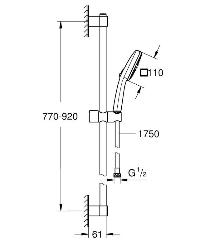 Душовий гарнітур Grohe Tempesta Cube 110 хром 26908003