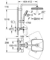 Душова система з термостатом Grohe Tempesta хром 26975001