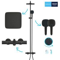 Душова система з термостатом Grohe Vitalio Comfort 110 чорний матовий 269842431