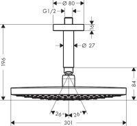 Верхній душ Hansgrohe Raindance Select хром 27337000