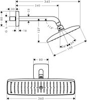 Верхній душ Hansgrohe Raindance хром 27371000