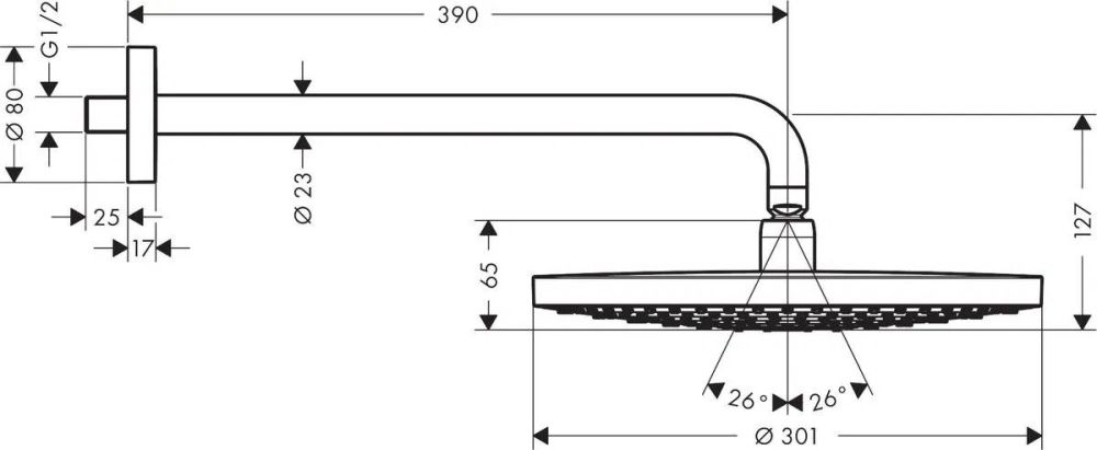 Верхній душ Hansgrohe Raindance Select хром 27378400