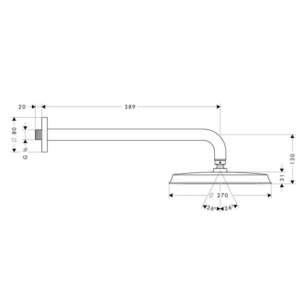 Верхний душ Hansgrohe Raindance Classic золото 27424090