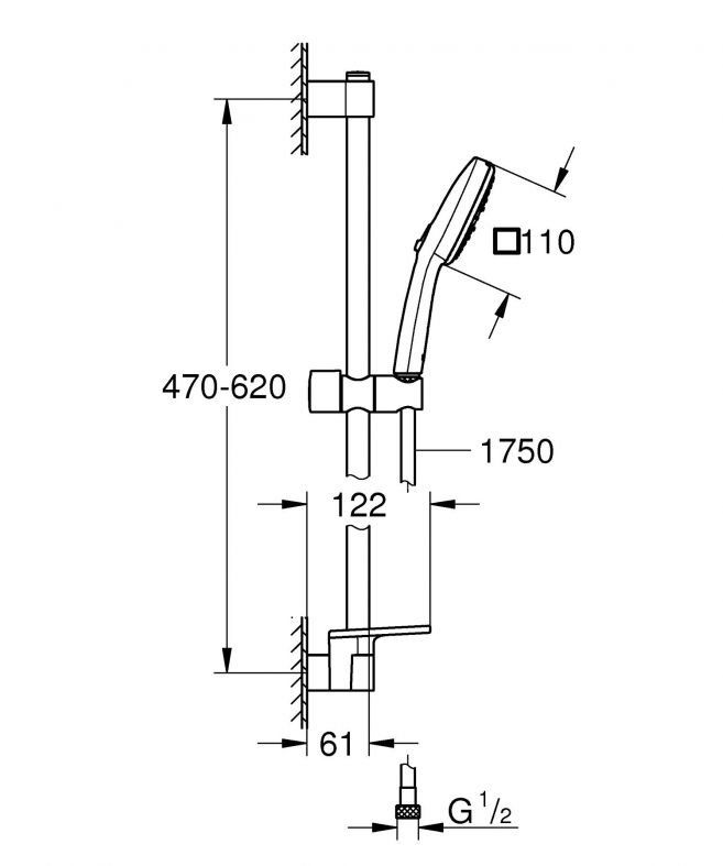 Душовий гарнітур Grohe Tempesta Cube 110 хром 27929003