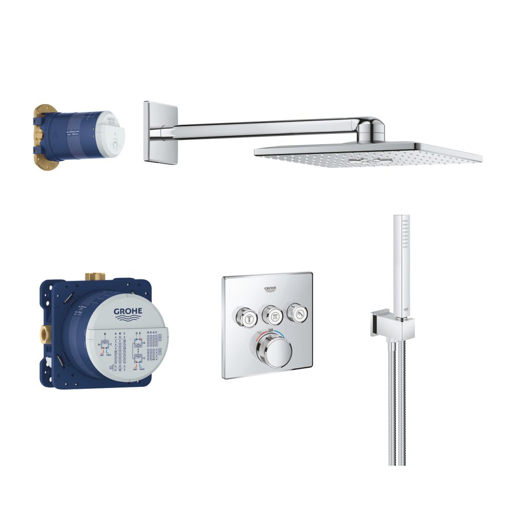 Душова система прихованого монтажу Grohe Grohtherm SmartControl Rainshower 310 SmartActive Cube 34804000