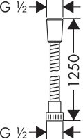 Шланг для душу Hansgrohe Metaflex 125 см хром 28262000