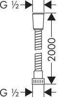 Шланг для душу Hansgrohe Metaflex 200 см хром 28264000