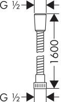 Шланг для душу Hansgrohe Metaflex 160 см хром 28266000