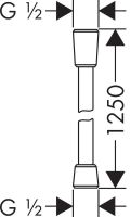 Шланг для душа Hansgrohe Isiflex 125 см черный матовый хром 28272340