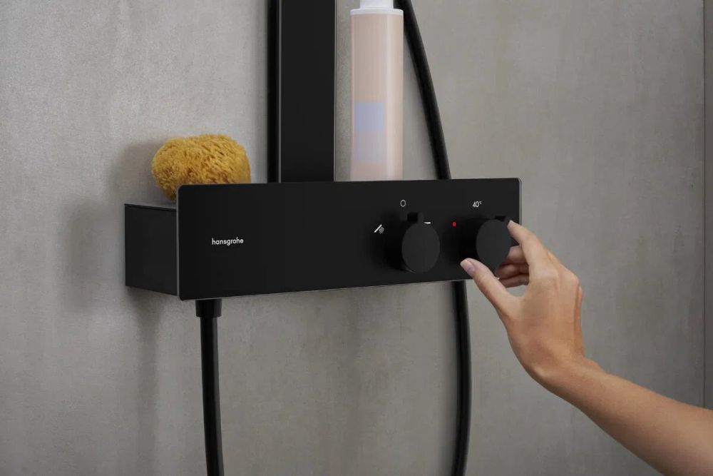 Душова система з термостатом Hansgrohe Rainfinity чорний матовий 28742670