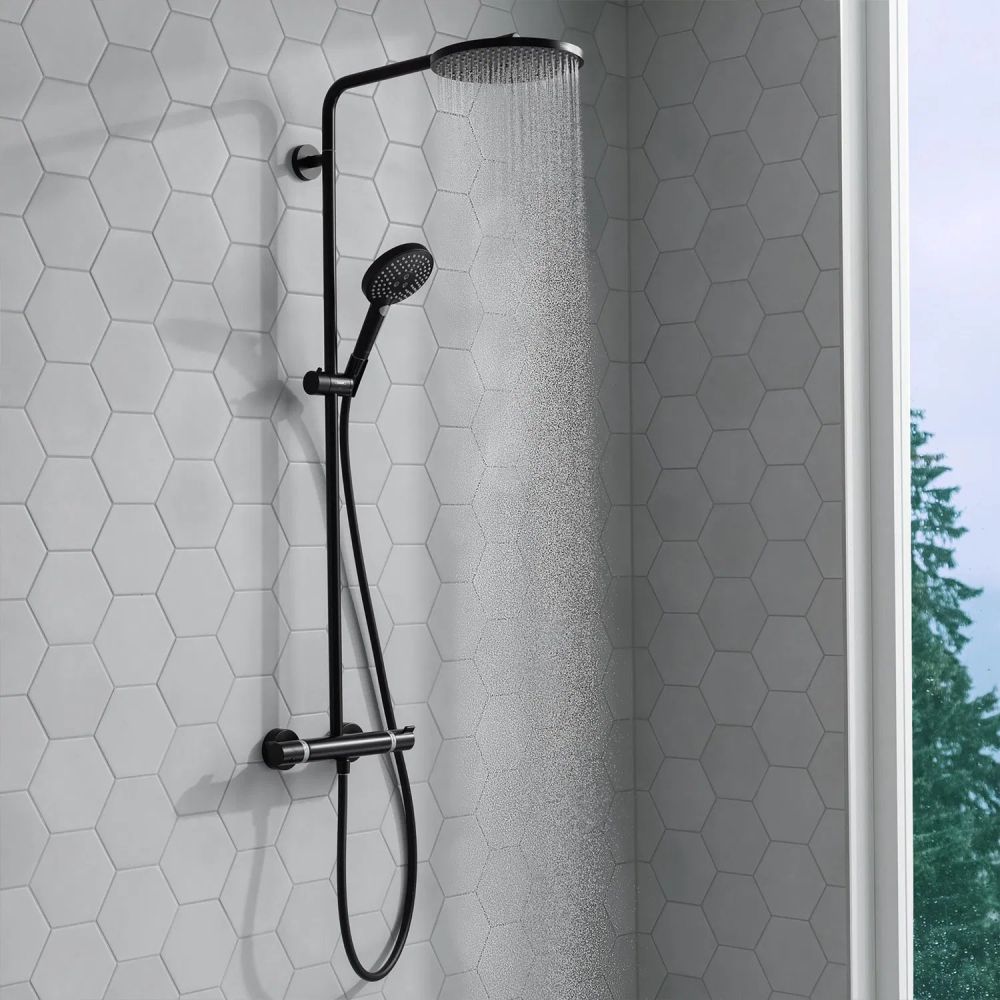 Душова система з термостатом Hansgrohe Raindance S чорний матовий 28825670