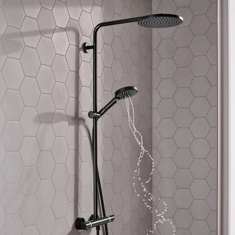 Душова система з термостатом Hansgrohe Raindance S чорний матовий 28825670