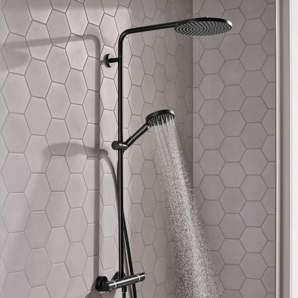 Душова система з термостатом Hansgrohe Raindance S чорний матовий 28825670