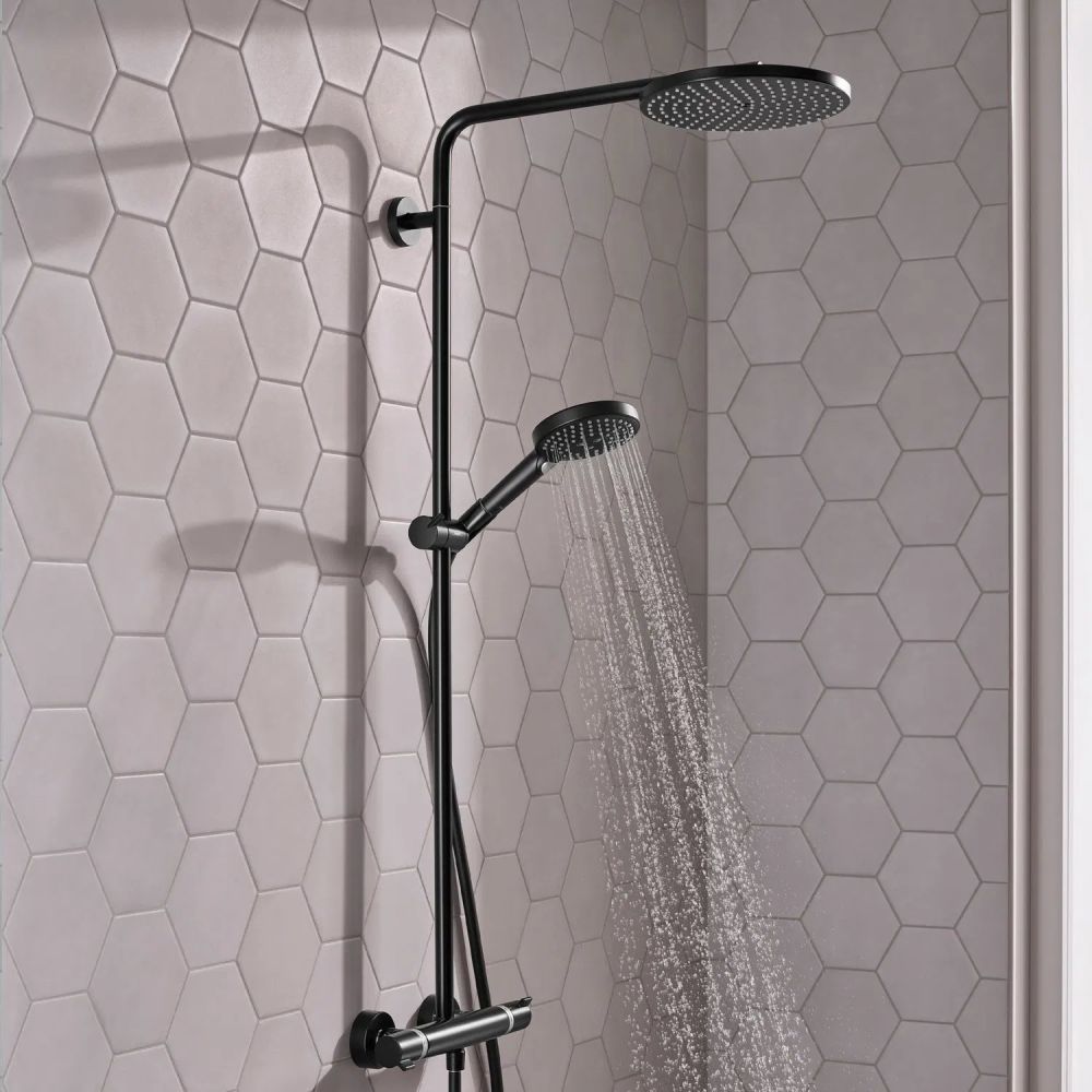 Душова система з термостатом Hansgrohe Raindance S чорний матовий 28825670