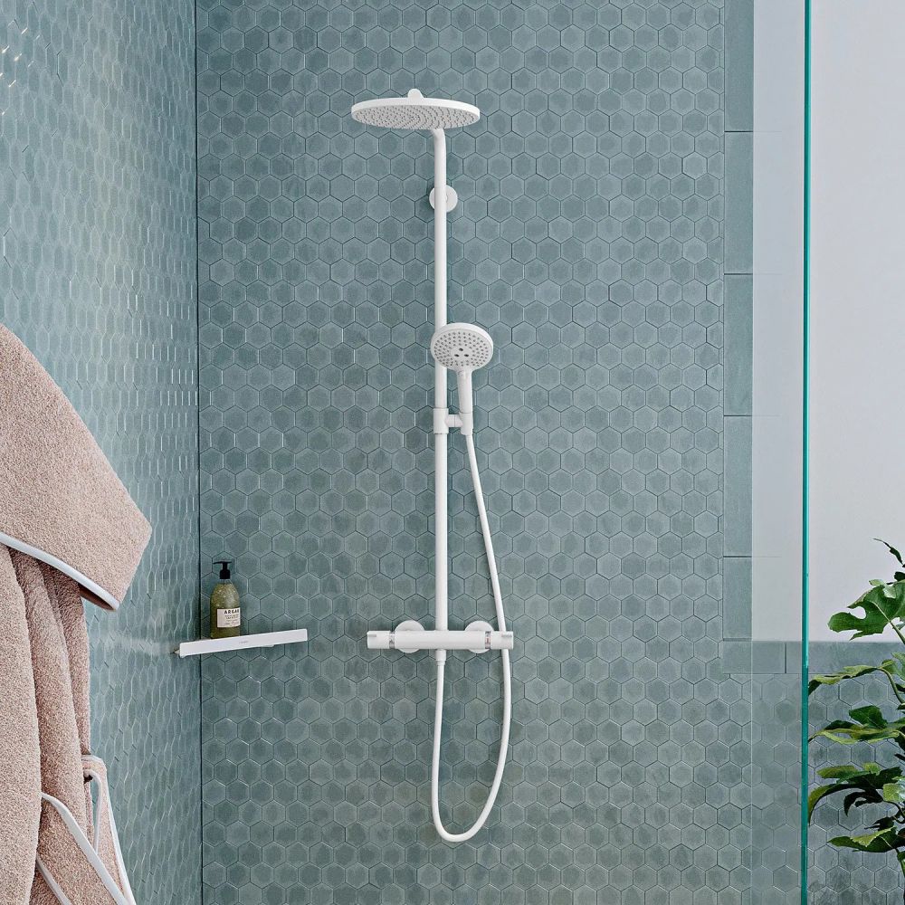 Душевая система с термостатом Hansgrohe Raindance S белый матовый 28825700