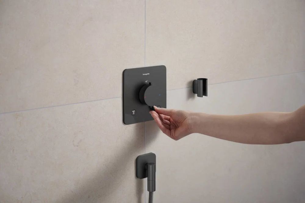 Шланговое подключение Hansgrohe Fixfit Q черный матовый хром 28884340