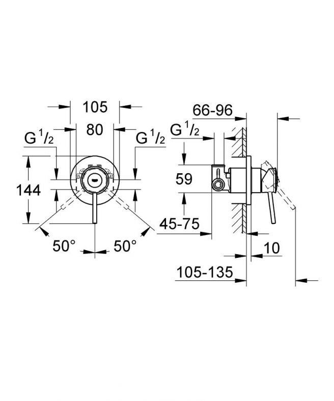 Змішувач прихованого монтажу Grohe BauClassic хром 29048000