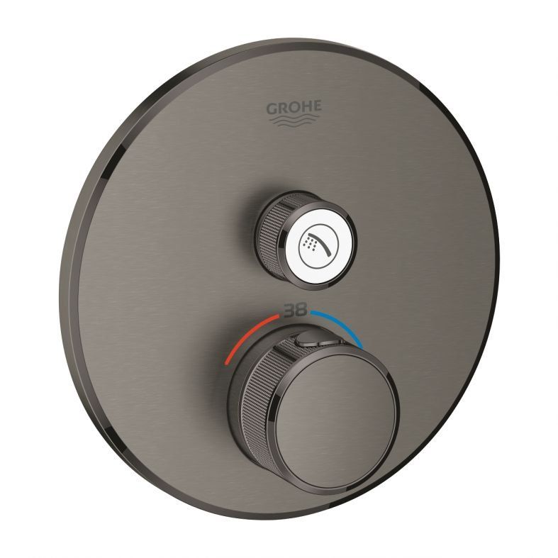 Смеситель скрытого монтажа Grohe Grohtherm SmartControl графит темный матовый 29118AL0