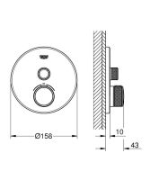 Смеситель скрытого монтажа Grohe Grohtherm SmartControl графит темный матовый 29118AL0