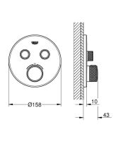 Смеситель скрытого монтажа Grohe Grohtherm SmartControl хром 29119000