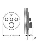 Змішувач прихованого монтажу Grohe Grohtherm SmartControl хром 29121000