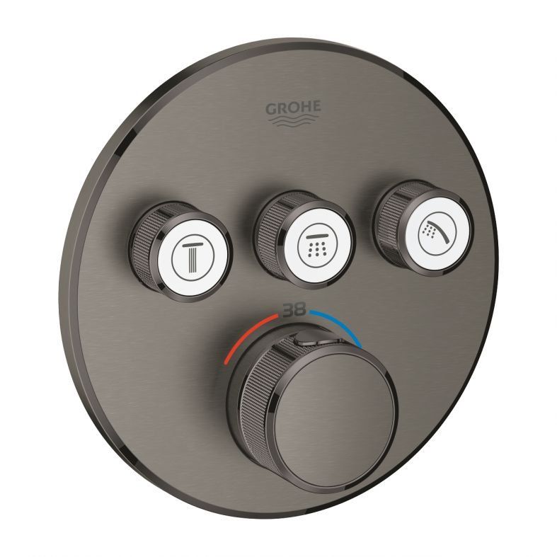 Змішувач прихованого монтажу Grohe Grohtherm SmartControl графіт темний матовий 29121AL0