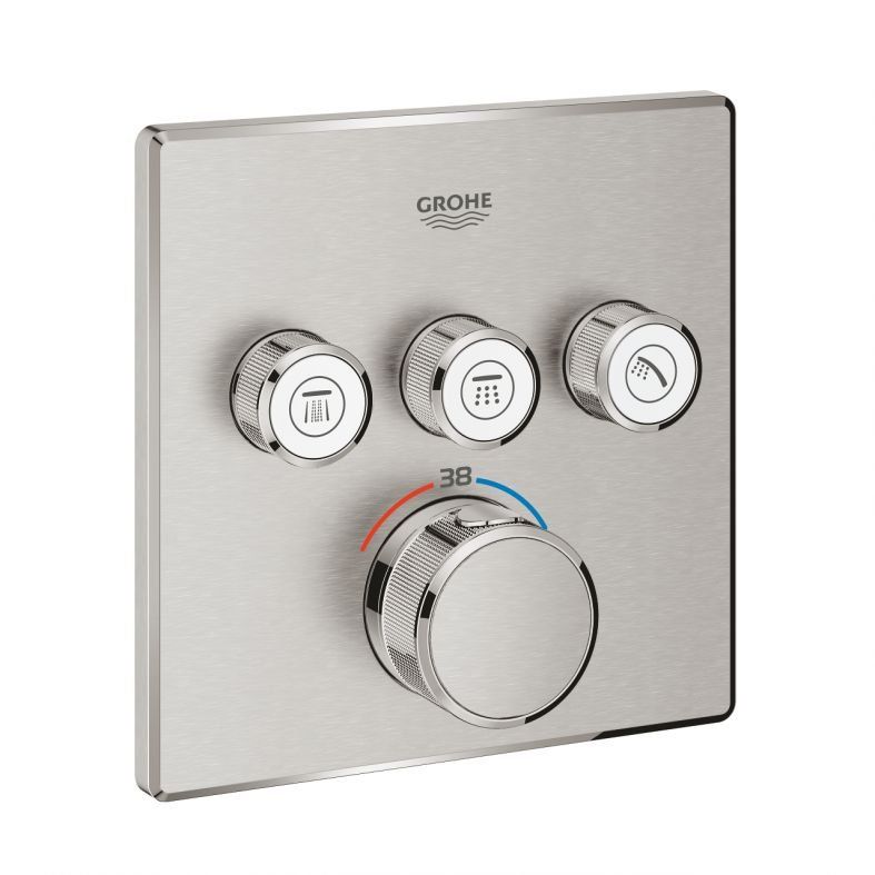 Змішувач прихованого монтажу Grohe Grohtherm SmartControl суперсталь 29126DC0