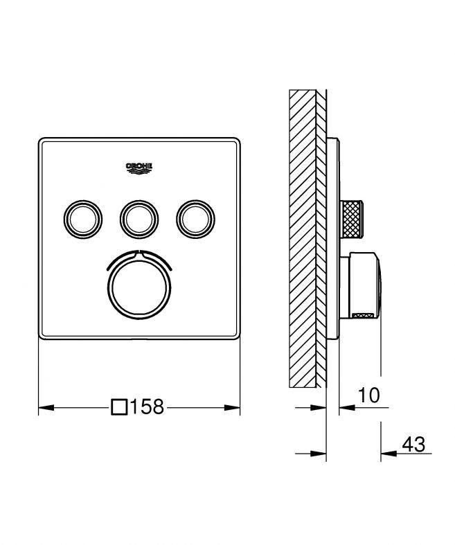 Змішувач прихованого монтажу Grohe SmartControl хром 29149000