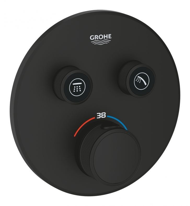Змішувач прихованого монтажу Grohe Grohtherm SmartControl фантомний чорний 29507KF0