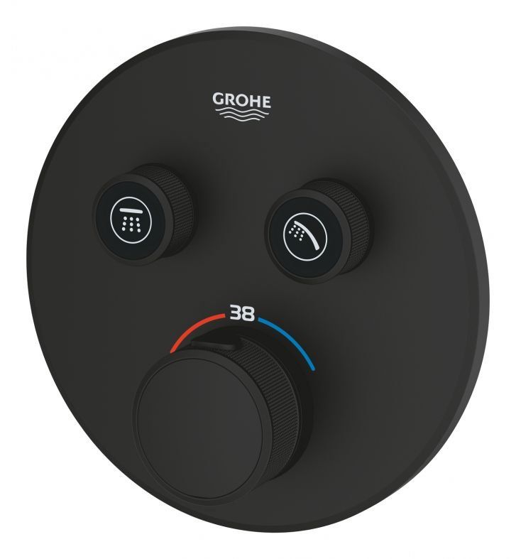 Змішувач прихованого монтажу Grohe Grohtherm SmartControl фантомний чорний 29507KF0
