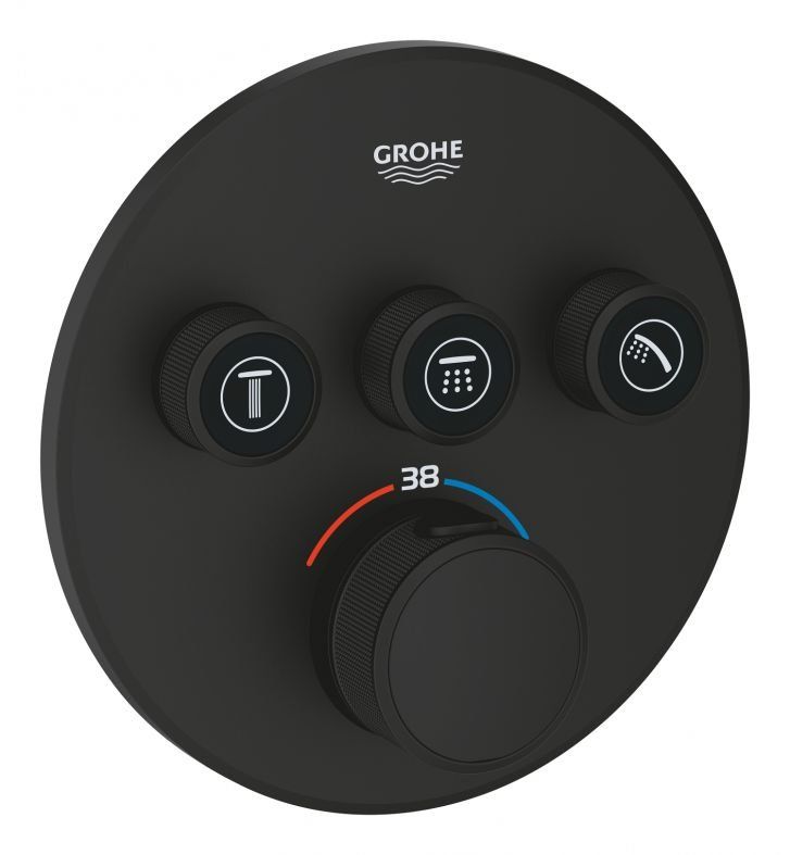 Змішувач прихованого монтажу Grohe Grohtherm SmartControl фантомний чорний 29508KF0