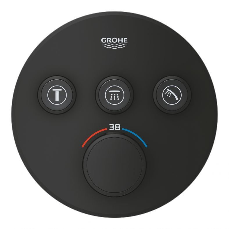 Змішувач прихованого монтажу Grohe Grohtherm SmartControl фантомний чорний 29508KF0