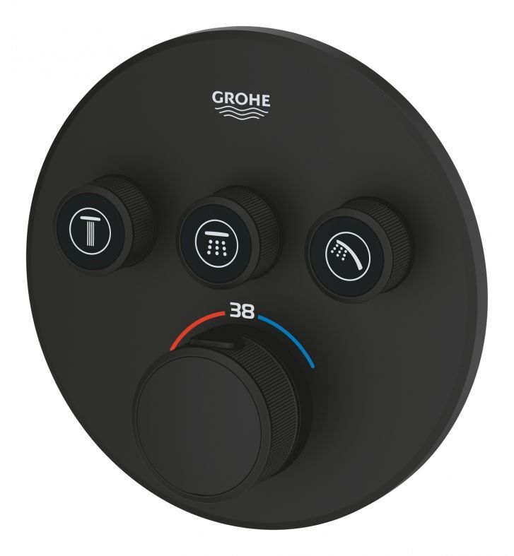 Змішувач прихованого монтажу Grohe Grohtherm SmartControl фантомний чорний 29508KF0