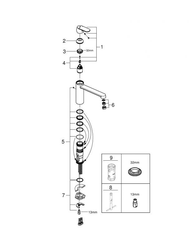Змішувач для кухні Grohe Eurosmart Cosmopolitan хром 30193000