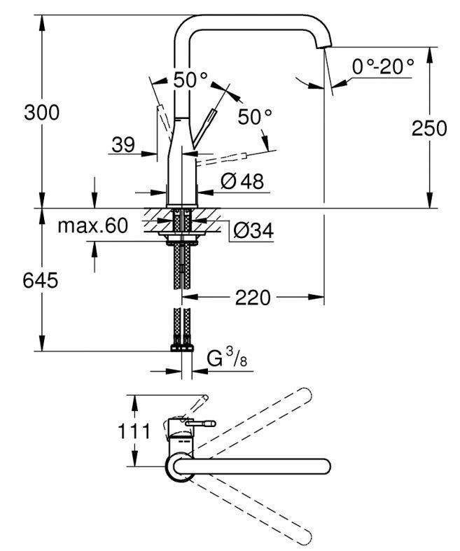 Змішувач для кухні Grohe Essence графіт темний 30269A00
