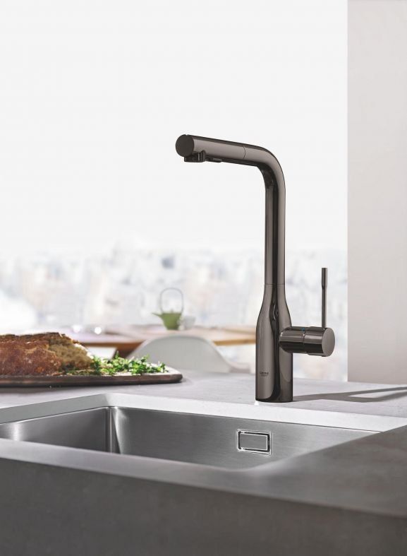 Змішувач для кухні Grohe Essence графіт темний 30270A00 з висувною лійкою