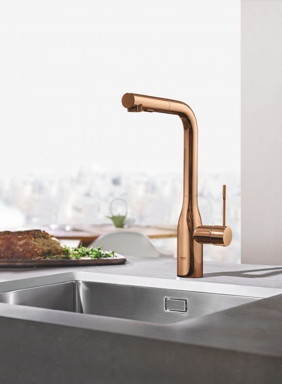Змішувач для кухні Grohe Essence теплий захід сонця 30270DA0 з висувною лійкою