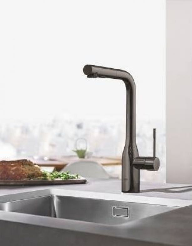 Смеситель для кухни Grohe Minta графит темный 30274A00 с выдвижной лейкой