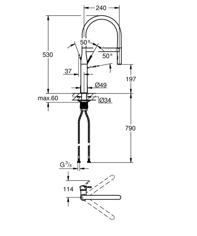 Змішувач для кухні Grohe Essence суперсталь 30294DC0