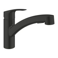 Змішувач для кухні Grohe Eurosmart New чорний матовий 303052431 з висувною лійкою
