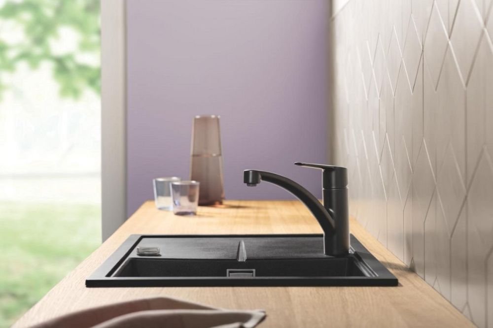 Змішувач для кухні Grohe Start чорний матовий 303072431 з висувною лійкою