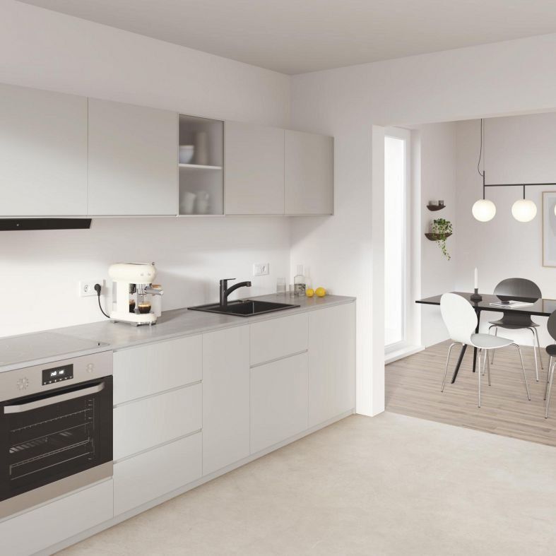 Змішувач для кухні Grohe Start чорний матовий 303072431 з висувною лійкою