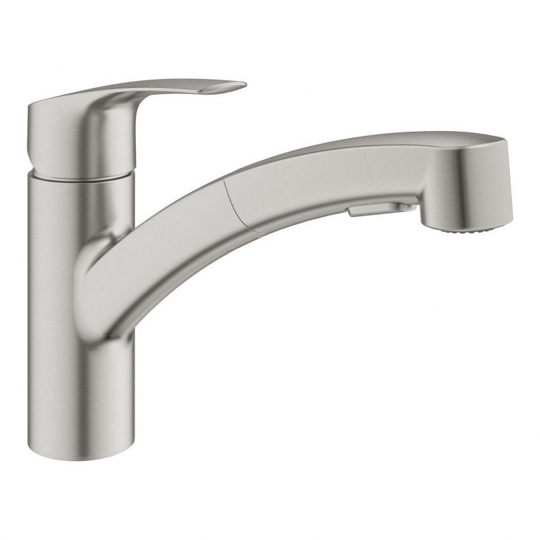 Змішувач для кухні Grohe Via суперсталь 30406DC0 з висувною лійкою