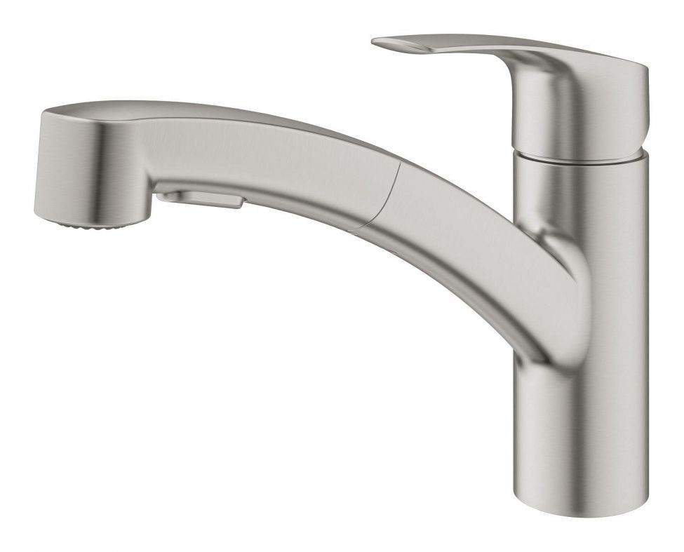Змішувач для кухні Grohe Via суперсталь 30406DC0 з висувною лійкою